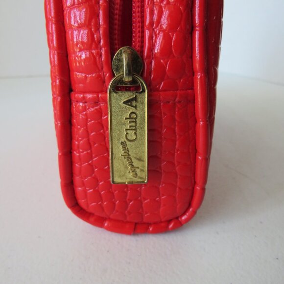 Signature Club A Clamshell Shape Red Cosmetic Makeup Bag Case Organizer - Picture 5 of 6